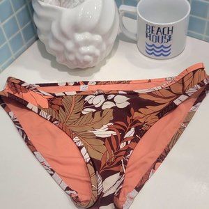AERIE Bikini BOTTOM ONLY - Brown/Orange/ White - S